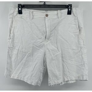 Polo Ralph Lauren Shorts Mens 34 White Linen Blend Classic Fit Naval Tailors